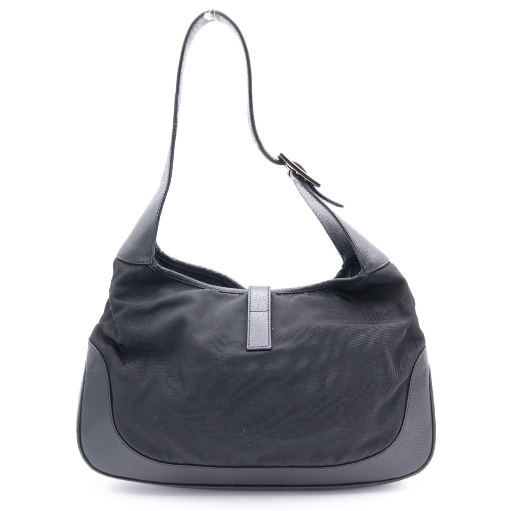 Gucci Jackie Oneshoulder Handbag Black Canvas Leather 001 Silver — view 2