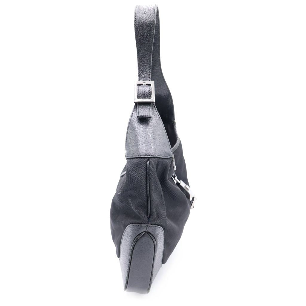 Gucci Jackie Oneshoulder Handbag Black Canvas Leather 001 Silver — view 3