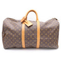 Louis Vuitton Monogram Keepall 55 Boston Bag Travelbag Brown Leather Gold