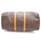 Louis Vuitton Monogram Keepall 55 Boston Bag Travelbag Brown Leather Gold — view 4