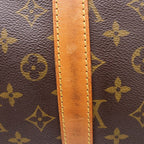 Louis Vuitton Monogram Keepall 55 Boston Bag Travelbag Brown Leather Gold — view 6