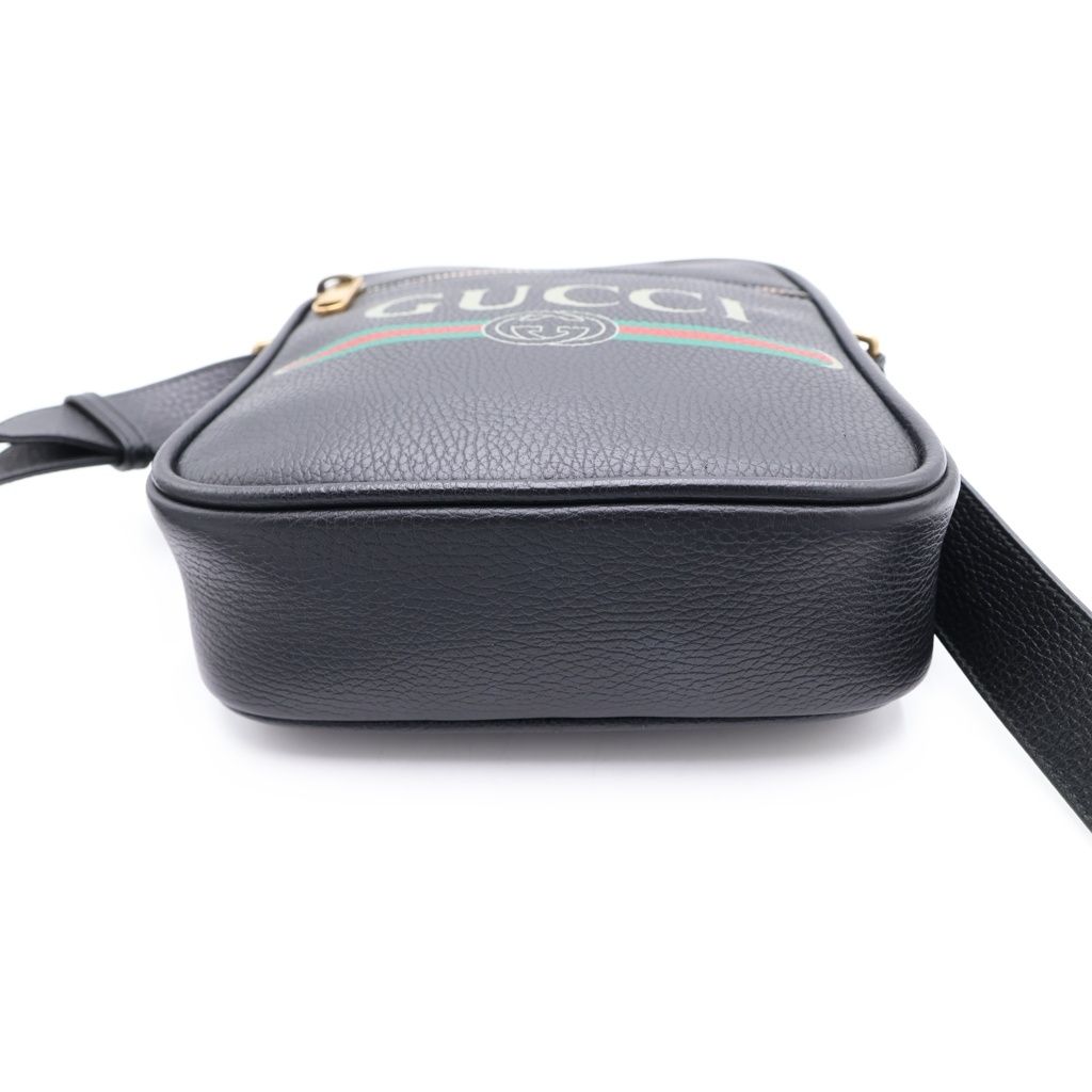 Gucci Messenger Bag Black Leather Gold — view 4