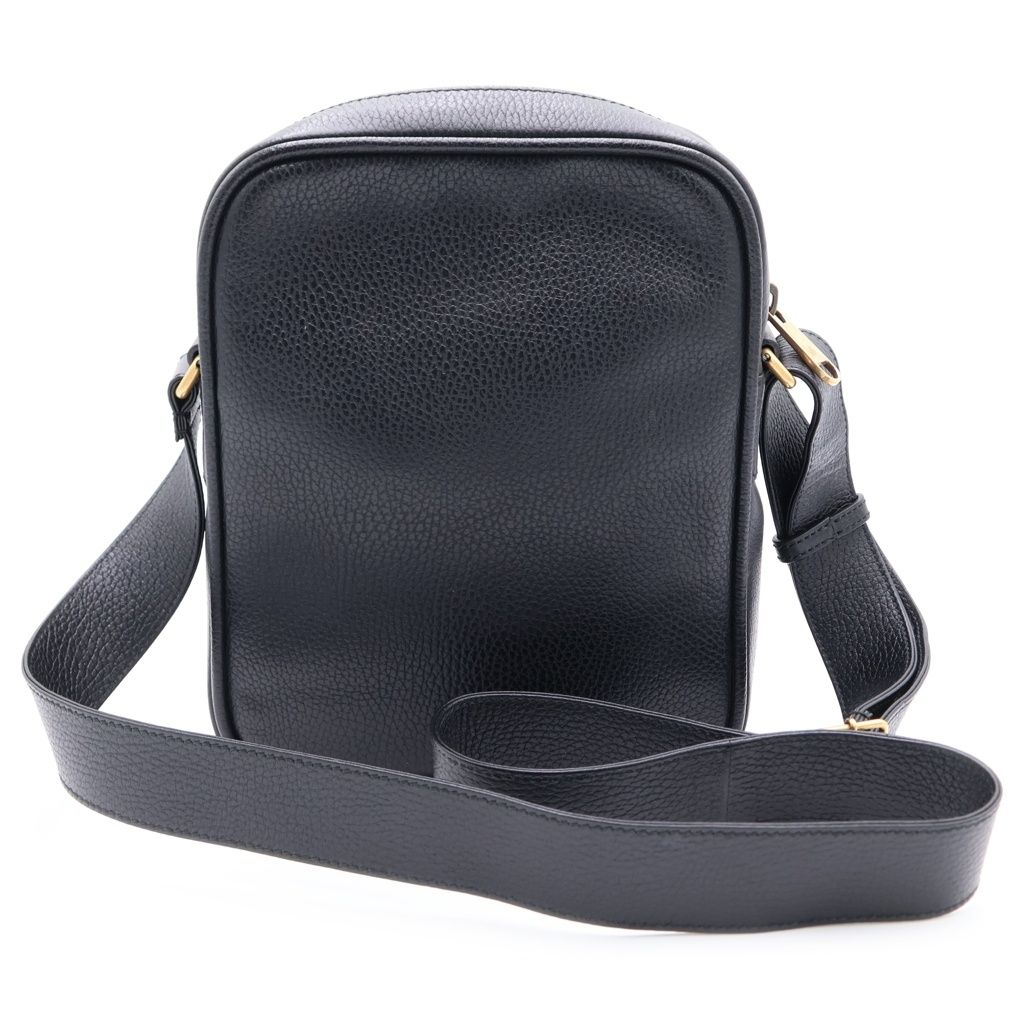 Gucci Messenger Bag Black Leather Gold — view 2