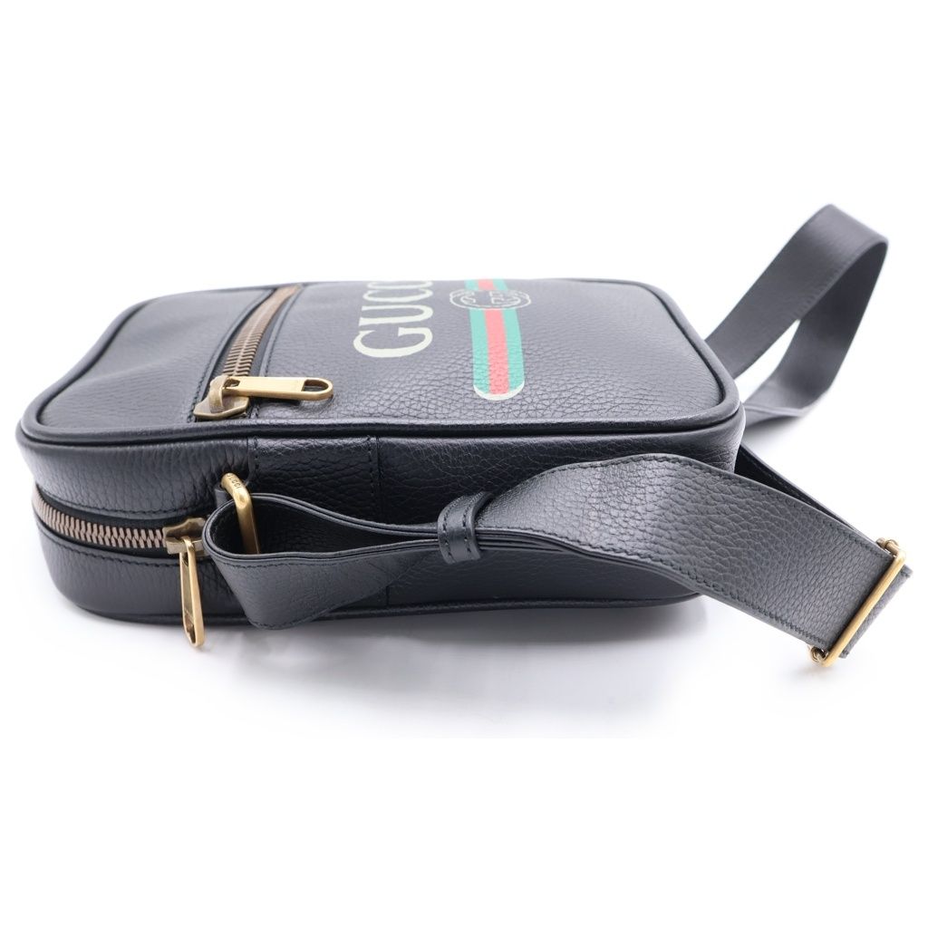 Gucci Messenger Bag Black Leather Gold — view 3