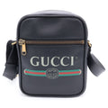 Gucci Messenger Bag Black Leather Gold