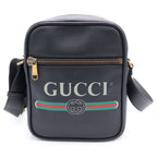 Gucci Messenger Bag Black Leather Gold