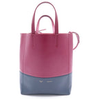 Celine Tee Shoulder Bag Tote Leather Purple Navy