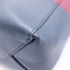 Celine Tee Shoulder Bag Tote Leather Purple Navy — view 5