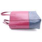 Celine Tee Shoulder Bag Tote Leather Purple Navy — view 3