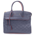 Louis Vuitton Monogram Empreinte Pont Neuf MM Shoulder Bag Leather Navy