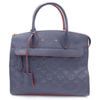 Louis Vuitton Monogram Empreinte Pont Neuf MM Shoulder Bag Leather Navy