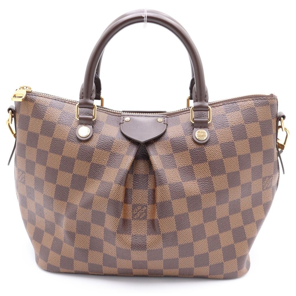 Louis Vuitton Damier Siena PM Shoulder Bag Tee Canvas Leather Brown