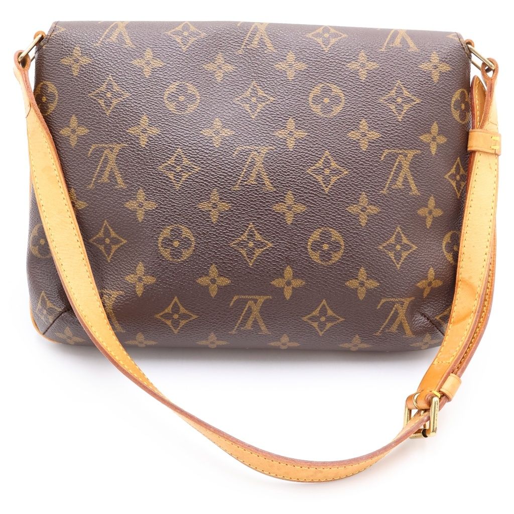 Louis Vuitton Monogram Musette Tango Shoulder Bag Brown Leather Gold — view 2