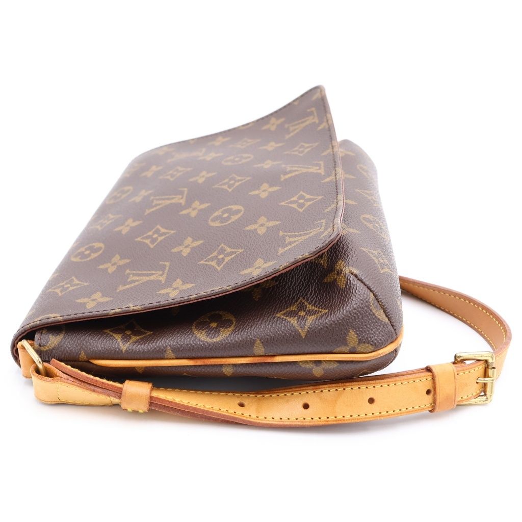 Louis Vuitton Monogram Musette Tango Shoulder Bag Brown Leather Gold — view 3