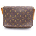 Louis Vuitton Monogram Musette Tango Shoulder Bag Brown Leather Gold