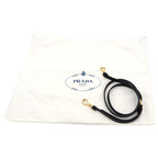 Prada Triangle Logo 2-Way Shoulder Bag Minihandbag Black Saffiano Leather Gold — view 8