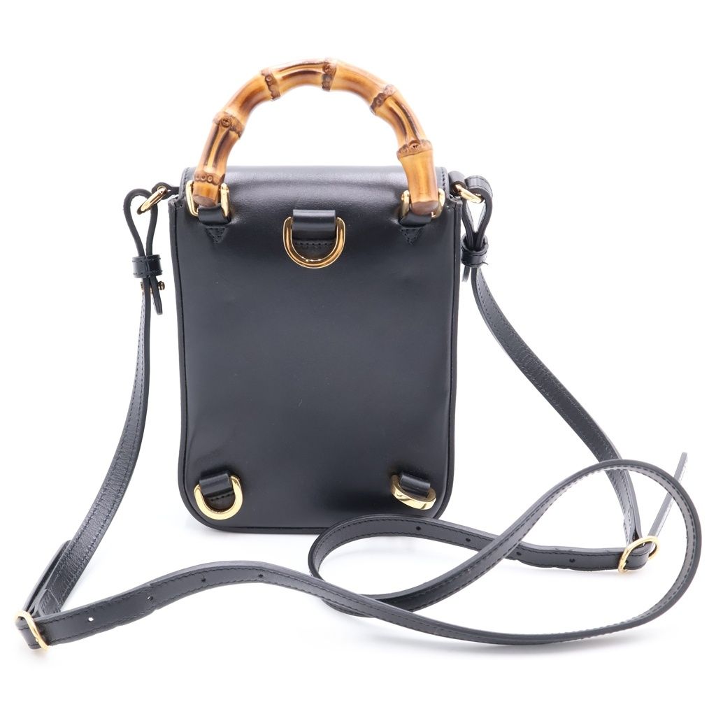 Gucci Shoulder Bag Minihandbag Black Leather Gold — view 2