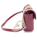 Gucci GG Marmont Chain Shoulder Bag Bordeaux Leather Gold — view 3