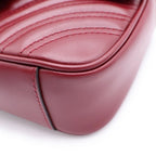 Gucci GG Marmont Chain Shoulder Bag Bordeaux Leather Gold — view 5