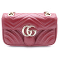 Gucci GG Marmont Chain Shoulder Bag Bordeaux Leather Gold