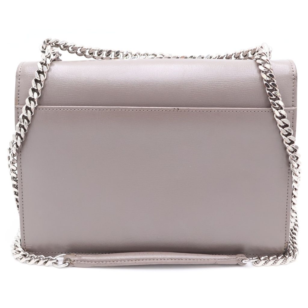 Saint Laurent Paris Chain Shoulder Bag Gray Ju Leather Silver — view 2
