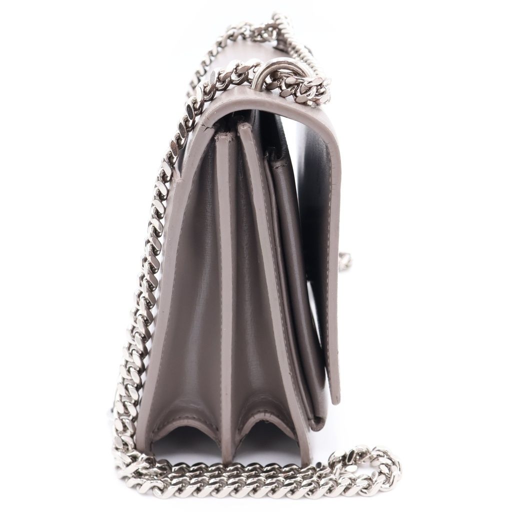 Saint Laurent Paris Chain Shoulder Bag Gray Ju Leather Silver — view 3