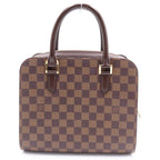 Louis Vuitton Damier Triana Handbag Brown Leather Gold