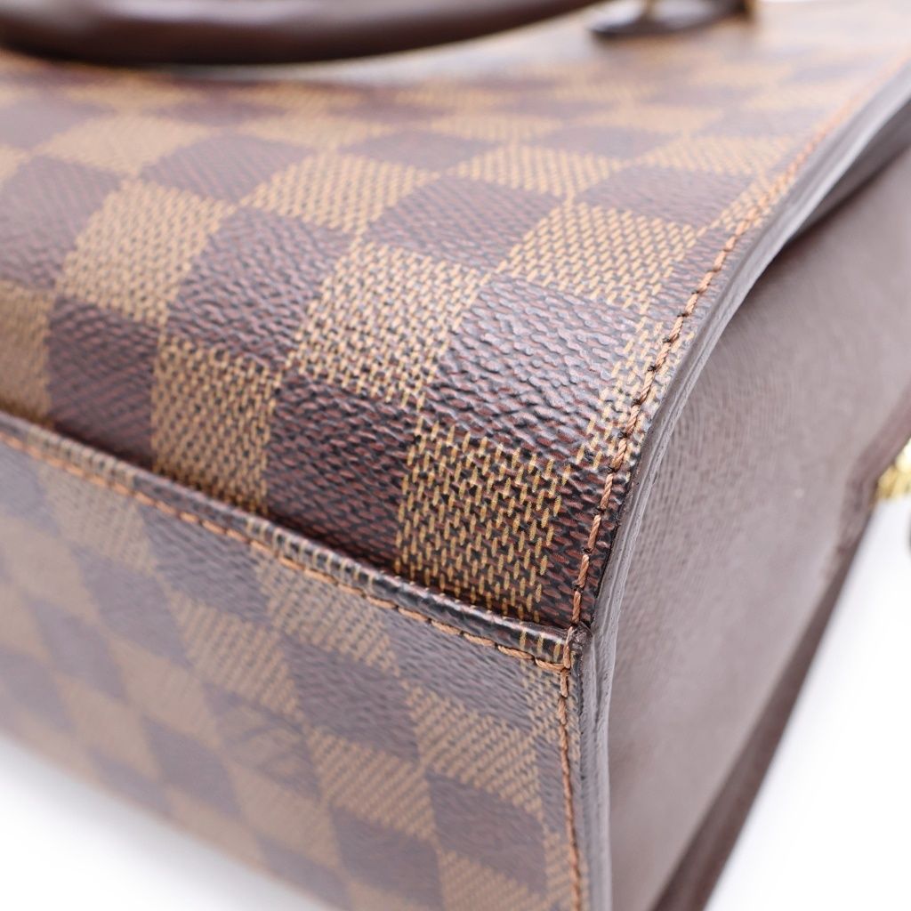 Louis Vuitton Damier Triana Handbag Brown Leather Gold — view 5