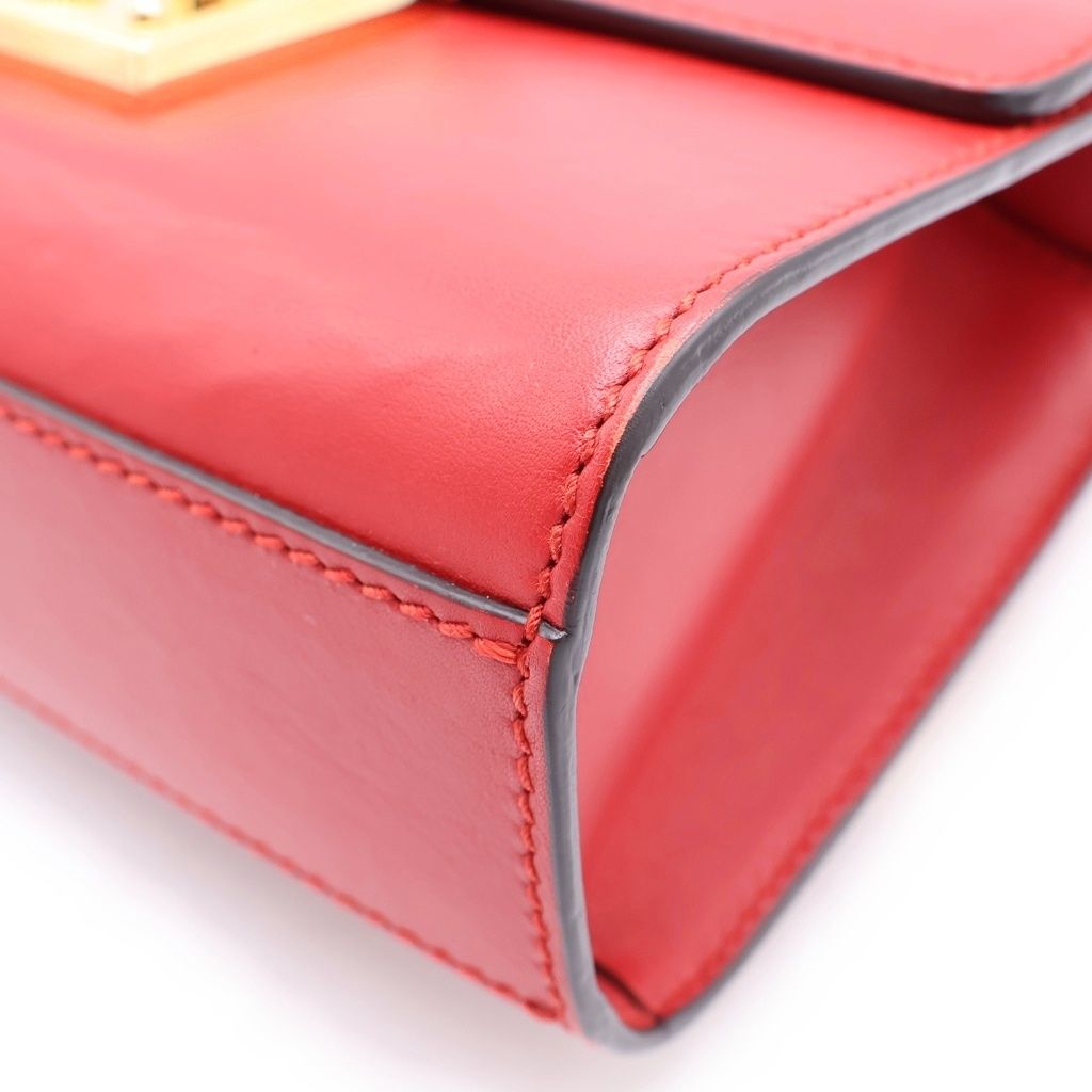 Gucci Padlock Shoulder Bag Chain Red Leather Gold — view 5