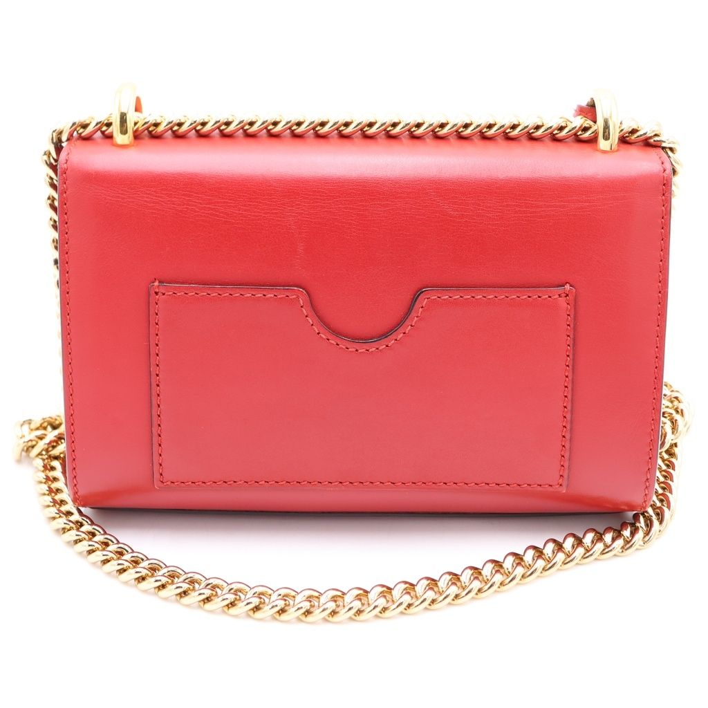 Gucci Padlock Shoulder Bag Chain Red Leather Gold — view 2