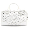 Loewe Amazona 28 Boston Bag White Leather Silver