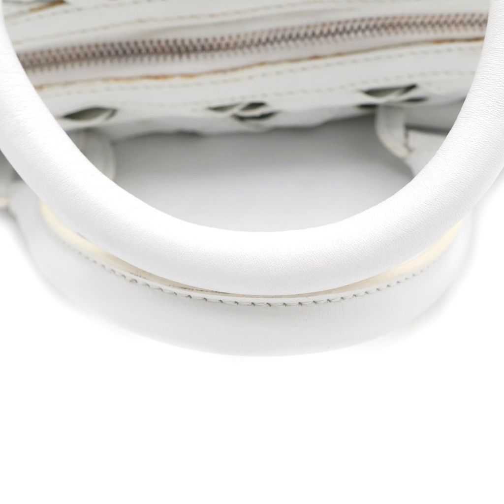 Loewe Amazona 28 Boston Bag White Leather Silver — view 6