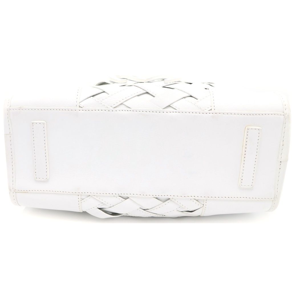 Loewe Amazona 28 Boston Bag White Leather Silver — view 4