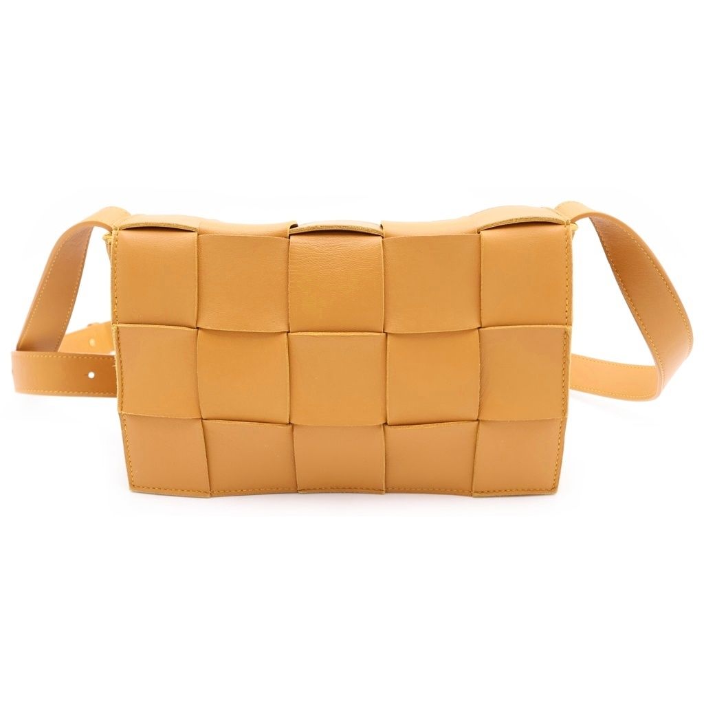 Bottega Veneta Cassette Bag Shoulder Bag Mustard Leather Gold