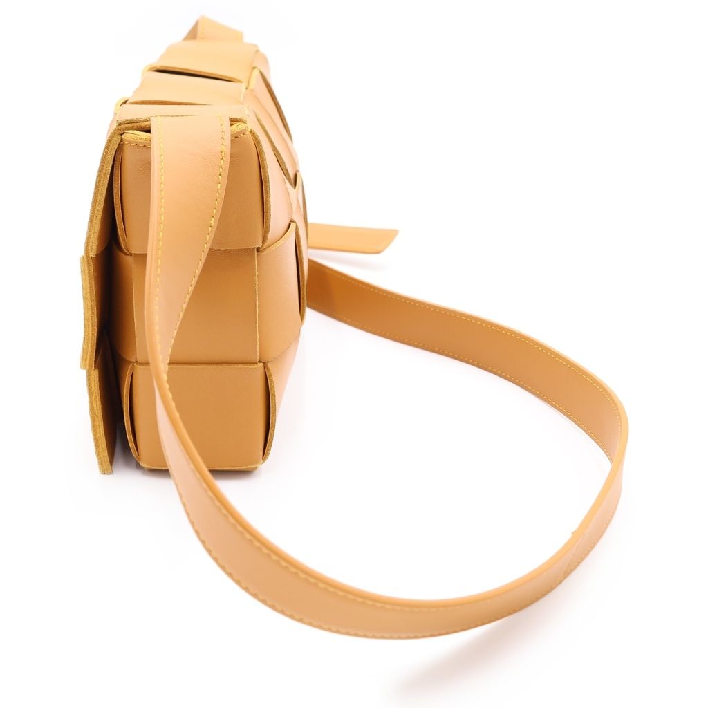 Bottega Veneta Cassette Bag Shoulder Bag Mustard Leather Gold — view 3