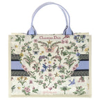 Dior Book Tote 2-Way Shoulder Bag White Lightblue Leather Canvas — view 2