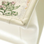 Dior Book Tote 2-Way Shoulder Bag White Lightblue Leather Canvas — view 6