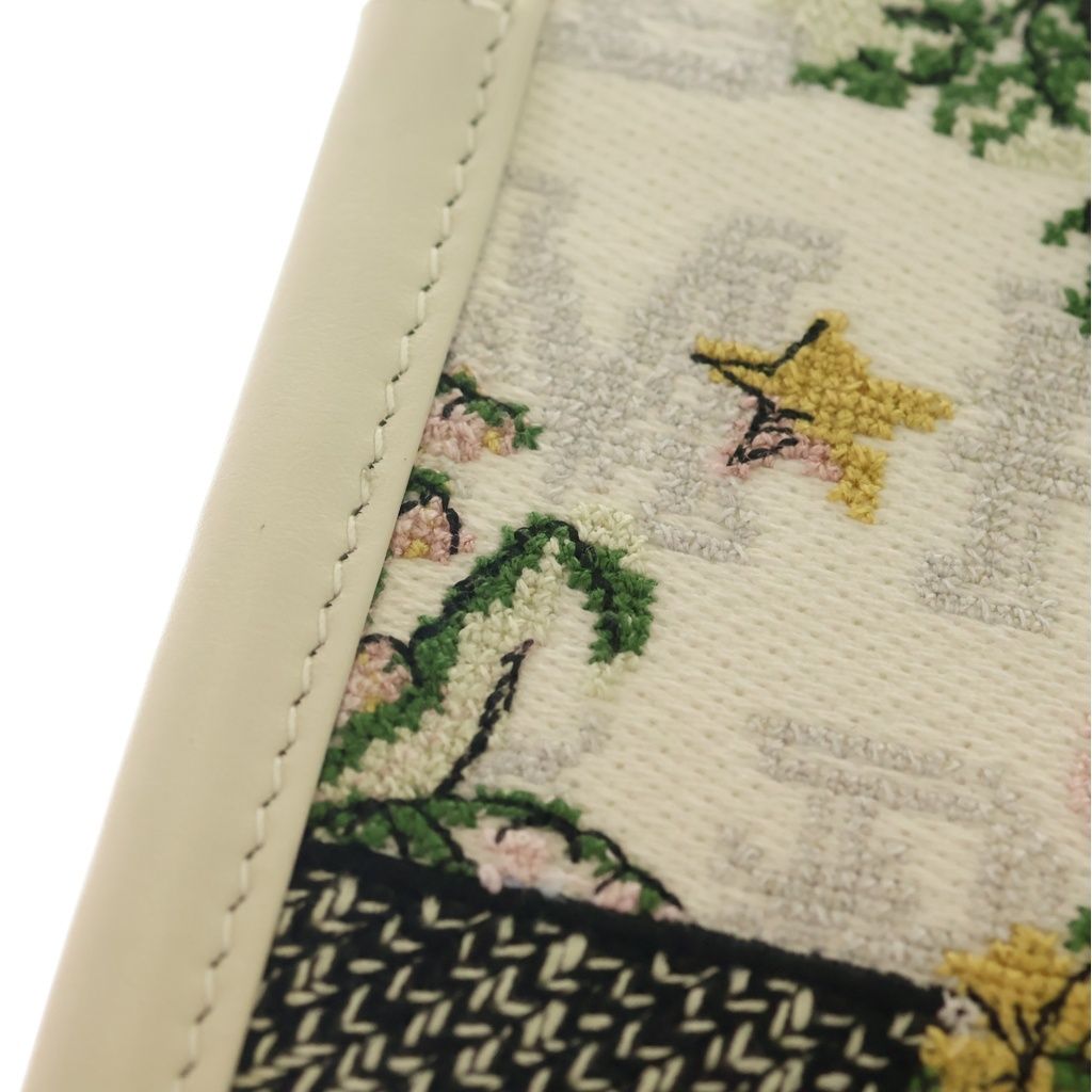 Dior Book Tote 2-Way Shoulder Bag White Lightblue Leather Canvas — view 7