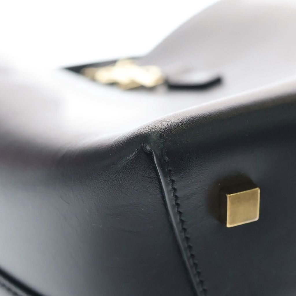 Saint Laurent Paris Bucket 2-Way Shoulder Bag Black Leather Gold — view 5