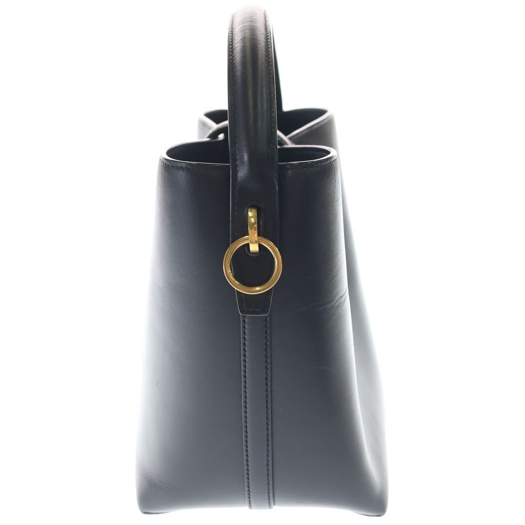 Saint Laurent Paris Bucket 2-Way Shoulder Bag Black Leather Gold — view 3