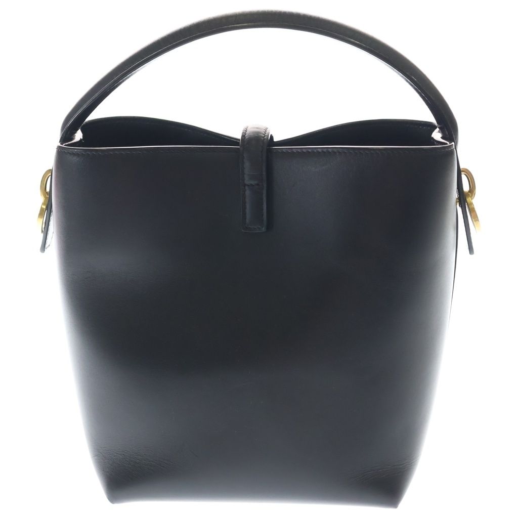Saint Laurent Paris Bucket 2-Way Shoulder Bag Black Leather Gold — view 2