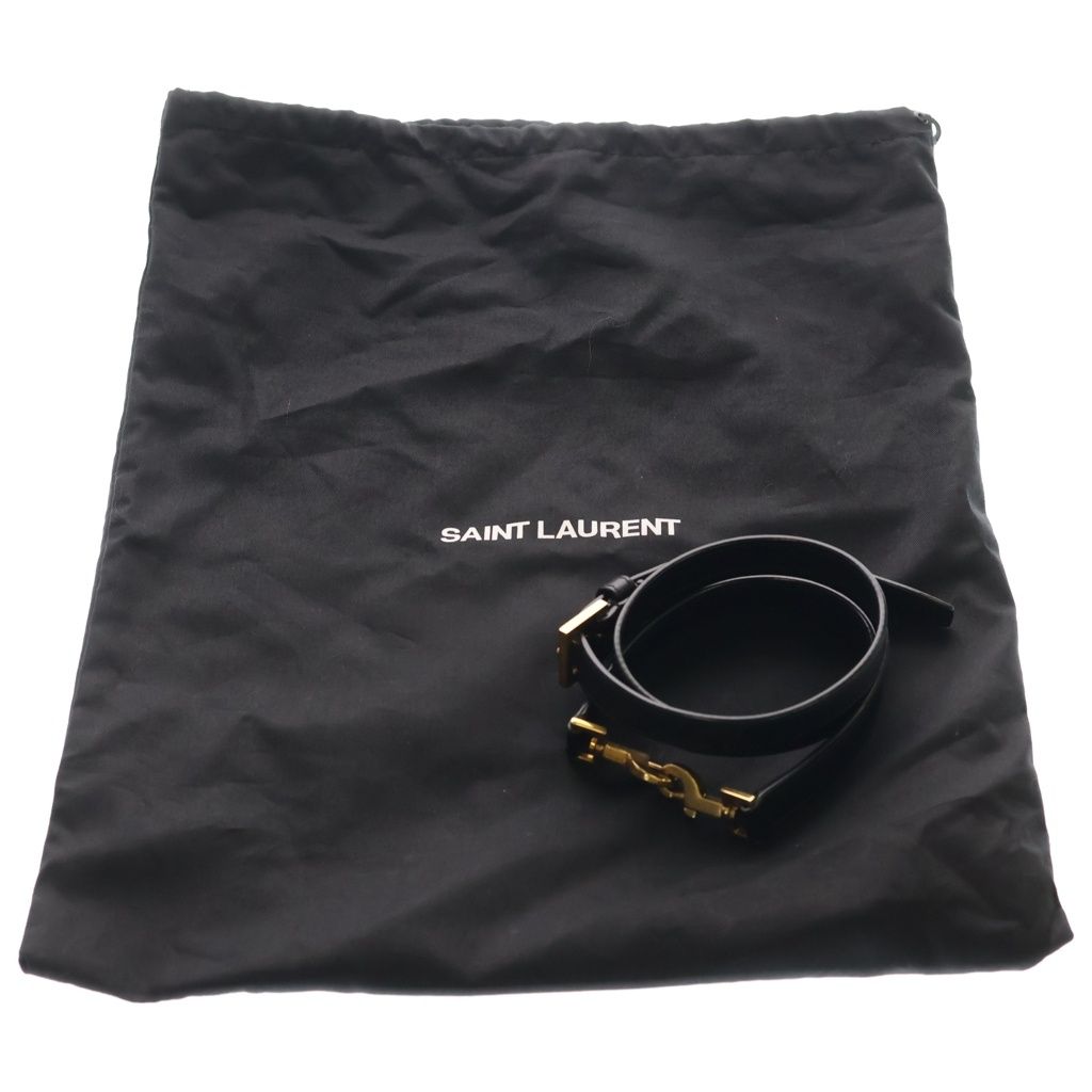 Saint Laurent Paris Bucket 2-Way Shoulder Bag Black Leather Gold — view 8