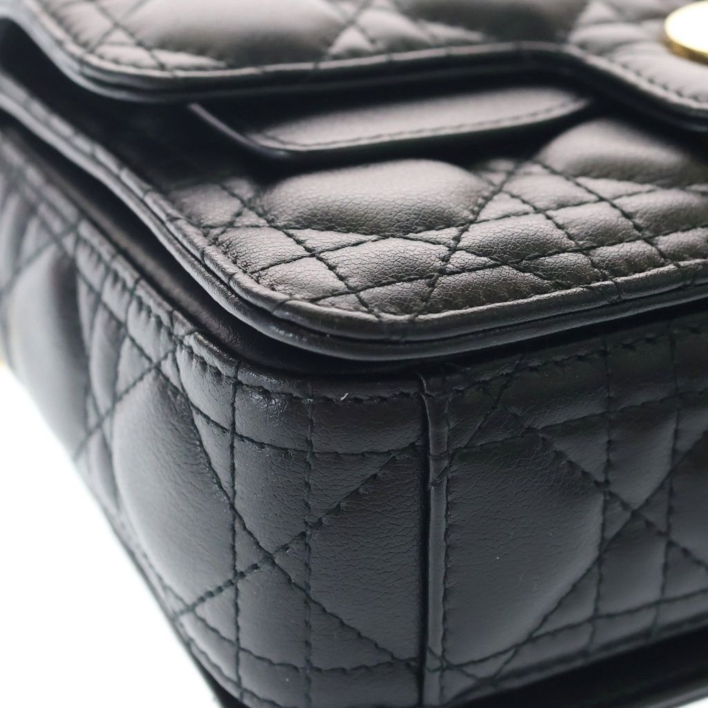 Dior Joli Chain Shoulder Bag Black Leather Gold — view 5