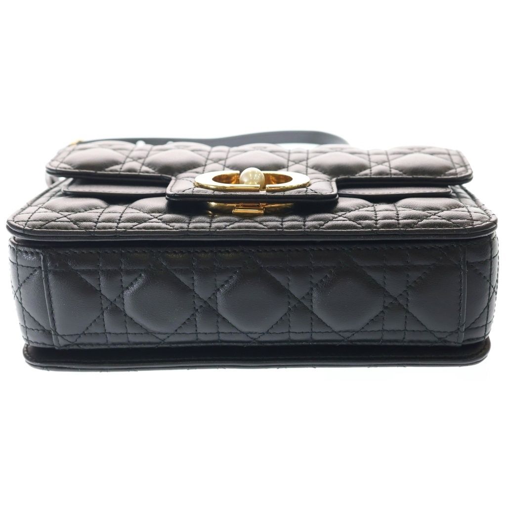 Dior Joli Chain Shoulder Bag Black Leather Gold — view 4