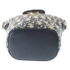 Dior 30 Monte New Di luamba Mini Bucket Bag Shoulder Bag Navy Leather Canvas Gold — view 4
