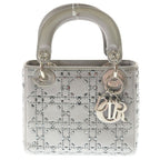 Dior Didi Rhinestone 2-Way Shoulder Bag Gray Silver