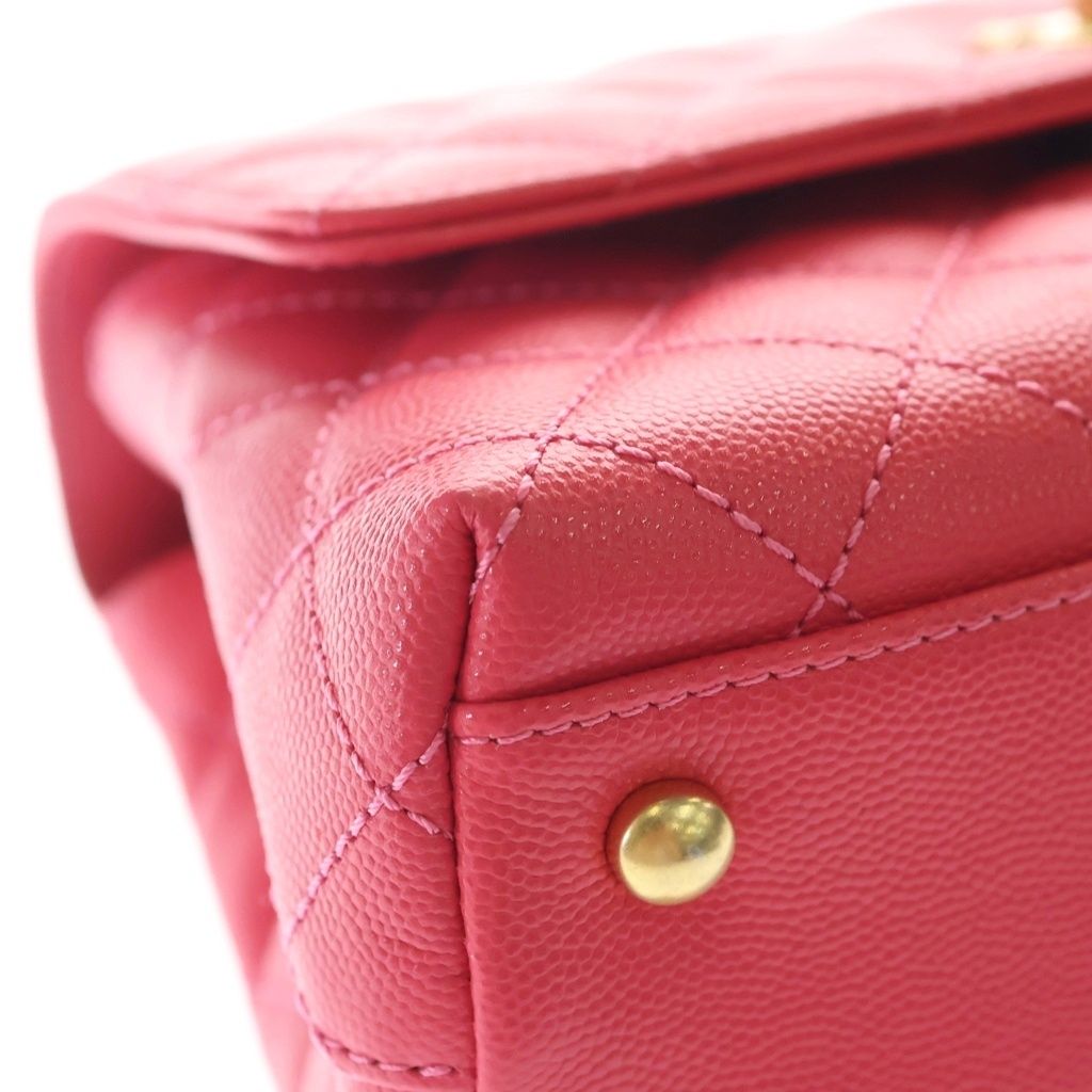 Chanel Herehandle 2-Way Mini Shoulder Bag Pink Caviar Leather Gold — view 5