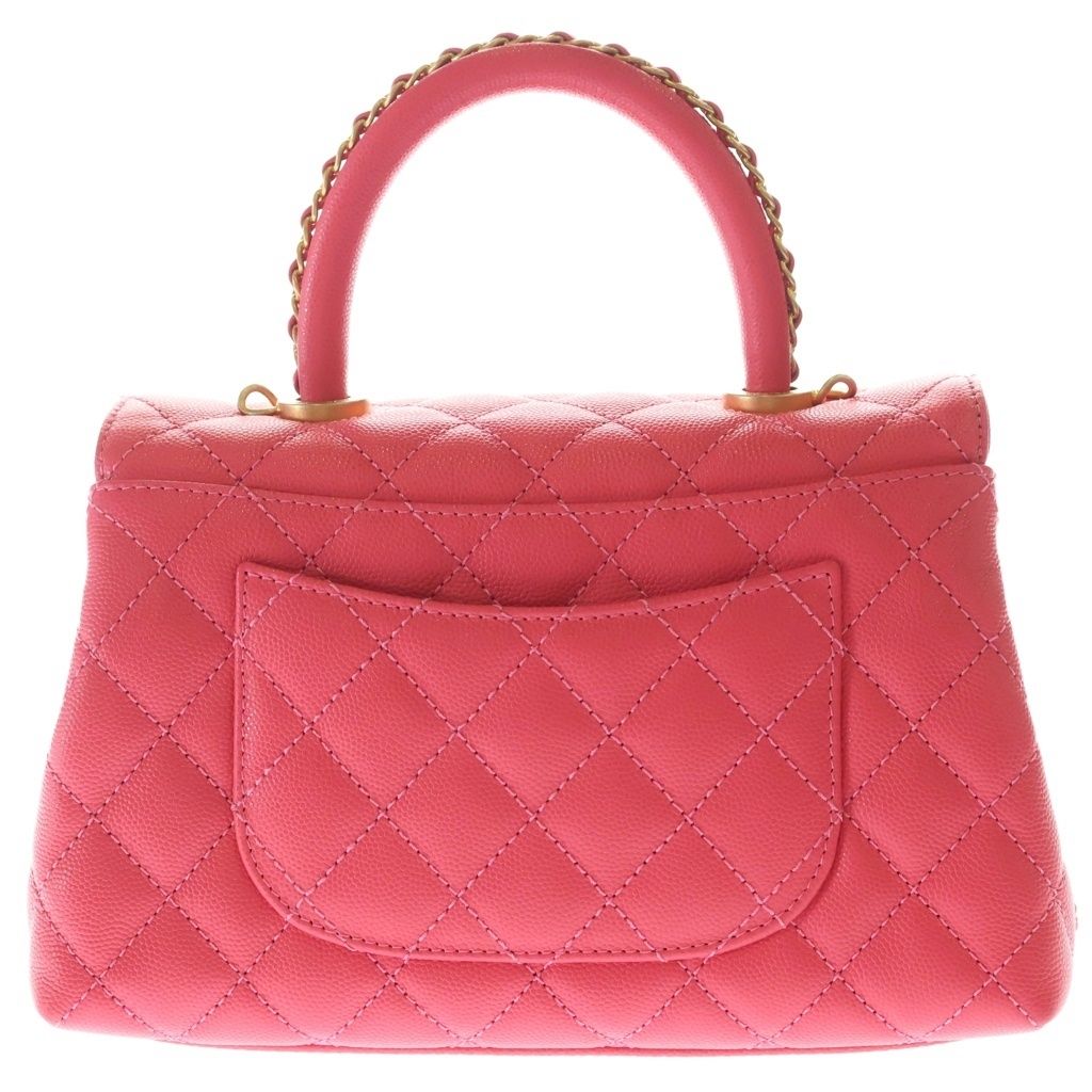 Chanel Herehandle 2-Way Mini Shoulder Bag Pink Caviar Leather Gold — view 2