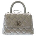 Chanel Herehandle Minimini 2-Way Mini Shoulder Bag Silver Caviar Leather