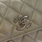 Chanel Herehandle Minimini 2-Way Mini Shoulder Bag Silver Caviar Leather — view 6